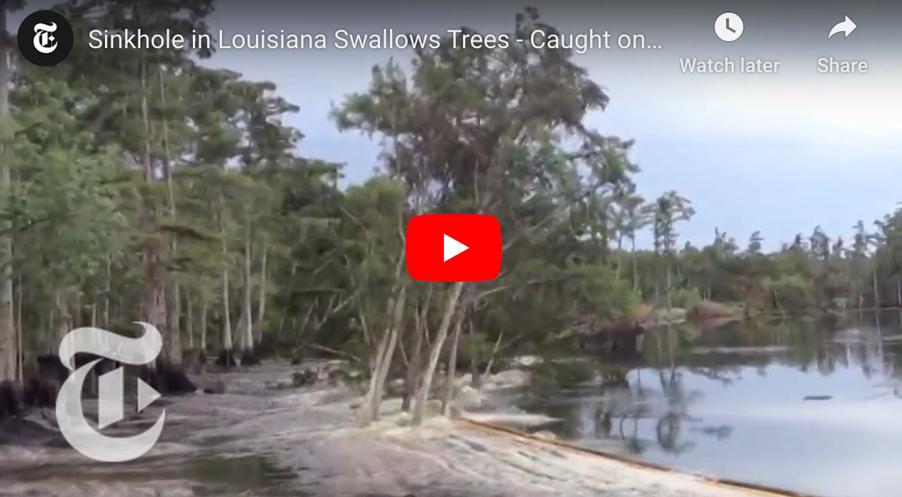 Sinkhole in Louisiana Swallows Trees